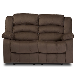 Baxton Studio Hollace Modern and Contemporary Taupe Microsuede 2-Seater Recliner